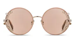 Shop JIMMY CHOO Gema/S Round Sunglasses in Nude online.