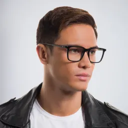 Shop MONTBLANC Square Eyeglasses in Black online.