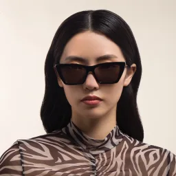 Shop SAINT LAURENT Cat-Eye Sunglasses in Black online.