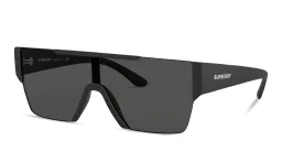 Shop BURBERRY Rimless Rectangle Sunglasses in Black online.