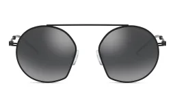 Shop Emporio Armani Irregular Sunglasses in Matte Black online.
