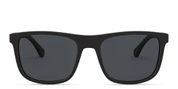 Shop Emporio Armani Square Sunglasses in Matte Black online.