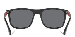 Shop Emporio Armani Square Sunglasses in Matte Black online.