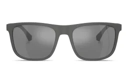 Shop Emporio Armani Square Sunglasses in Matte Grey online.