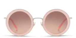 Shop MIU MIU Oversized Round Sunglasses in Opal Pink online.