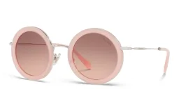 Shop MIU MIU Oversized Round Sunglasses in Opal Pink online.