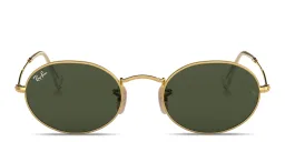 Shop Ray-Ban Oval Metal Unisex Sunglasses in Arista Gold online.