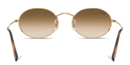 Shop Ray-Ban Oval Metal Unisex Sunglasses in Arista Gold online.