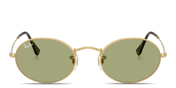 Shop Ray-Ban Oval Metal Unisex Sunglasses in Gold online.