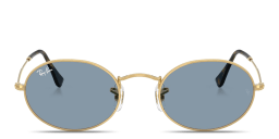 Shop Ray-Ban Oval Metal Unisex Sunglasses in Gold online.