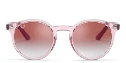 Shop Ray-Ban Logo Kids Panthos Sunglasses in Transparent Pink online.