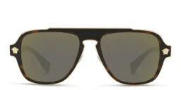 Shop VERSACE Medusa-detailed Aviator Sunglasses in Havana online.