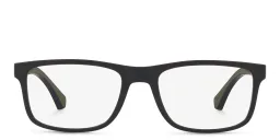 تسوق نظارة طبية بإطار مستطيل واسع امبوريو أرماني بلون Matte Black أونلاين.