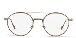 Shop GIORGIO ARMANI Round Eyeglasses in Gold online.