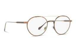 Shop GIORGIO ARMANI Round Eyeglasses in Gold online.