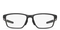 Shop Oakley Metalink Wide Rectangle Eyeglasses in Satin Grey Smoke online.