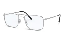 Shop Ray-Ban Unisex Square Eyeglasses in Silver online.