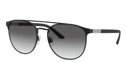 Shop GIORGIO ARMANI Square Sunglasses in Matte Black online.