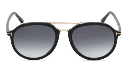 Shop TOM FORD Aviator Sunglasses in Shiny Black online.