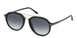 Shop TOM FORD Aviator Sunglasses in Shiny Black online.