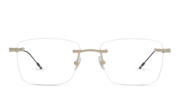 Shop MONTBLANC Rimless Rectangle Eyeglasses in Gold online.