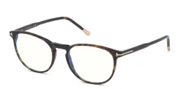 Shop TOM FORD Round Eyeglasses in Dark Havana online.