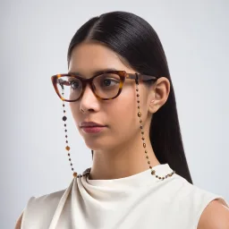 Shop Uoptic Tiger's Eye & Stainless Steel Glasses Chain online.