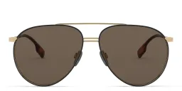 Shop BURBERRY Aviator Sunglasses in Black online.