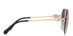 تسوق نظارة شمسية بنصف إطار غير منتظم بولغري بلون Pink Gold أونلاين.