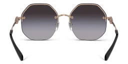 Shop BVLGARI Half Rim Irregular Sunglasses in Pink Gold online.