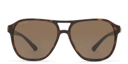 Shop BVLGARI Pilot Sunglasses in Dark Havana online.