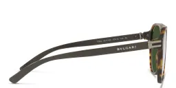 Shop BVLGARI Aviator Sunglasses in Matte Havana online.