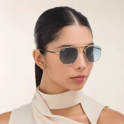 Shop Ray-Ban The Marshal II Unisex Hexagonal Irregular Sunglasses in Gold online.