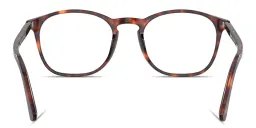Shop PERSOL Arrow Emblem Square Eyeglasses in Havana online.