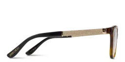 Shop JIMMY CHOO Rectangle Eyeglasses in Havana Glitter Black online.