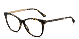 Shop JIMMY CHOO Rectangle Eyeglasses in Havana online.