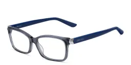 Shop JIMMY CHOO Rectangle Eyeglasses in Blue online.