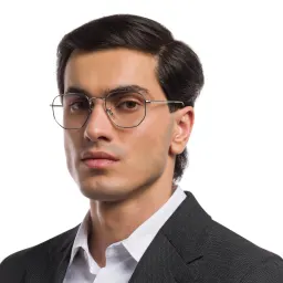 Shop Ray-Ban Unisex Hexagonal Irregular Eyeglasses in Silver online.