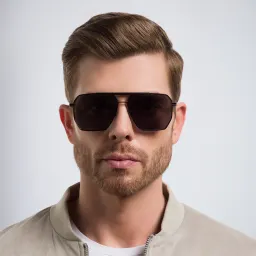 Shop BOTTEGA VENETA Aviator Sunglasses in Black online.