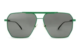 Shop BOTTEGA VENETA Aviator Sunglasses in Green online.