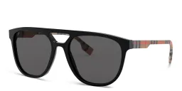 Shop BURBERRY Square Sunglasses in Black online.