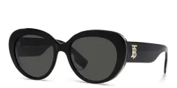 Shop BURBERRY Cat-Eye Sunglasses in Black/Print Tb/Crystal online.