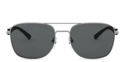 Shop BVLGARI Rectangle Sunglasses in Matte Gunmetal online.