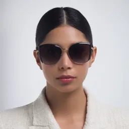 Shop BVLGARI Square Sunglasses in Pink Gold/Black online.