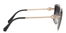 Shop BVLGARI Square Sunglasses in Pink Gold/Black online.