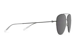 Shop MONTBLANC Half Rim Aviator Sunglasses in Ruthenium online.