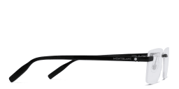 Shop MONTBLANC Rimless Wide Rectangle Eyeglasses in Black online.