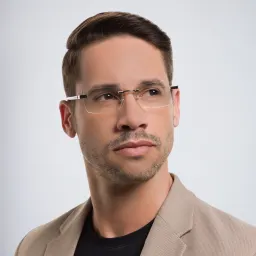 Shop MONTBLANC Rimless Wide Rectangle Eyeglasses in Gold online.