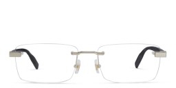 Shop MONTBLANC Rimless Wide Rectangle Eyeglasses in Gold online.