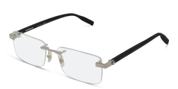 Shop MONTBLANC Rimless Wide Rectangle Eyeglasses in Gold online.